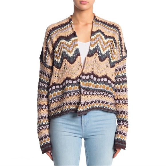Free People Sweaters - NWT Free People Feeling Nostalgic Striped Cardigan In Sands Of Time Size XL